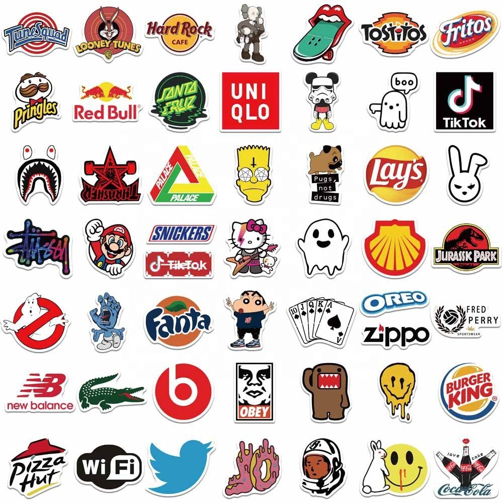 Company Design Logo Self Adhesive Waterproof Label Cartoon Vinyl sticker Custom Printing Die Cut Stickers
