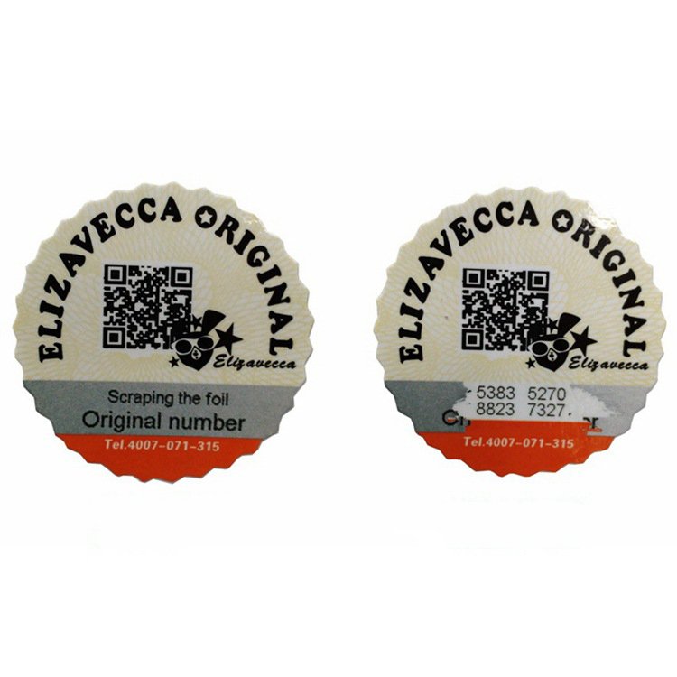 Custom printed adhesive qr code label with scratch off, hologram anti-counterfeit scratch off security label stickers