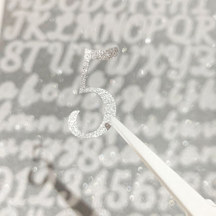 Die Cut Colorful Glitter Bling Letter Alphabet Number Glitter Stickers For Cup Decoration