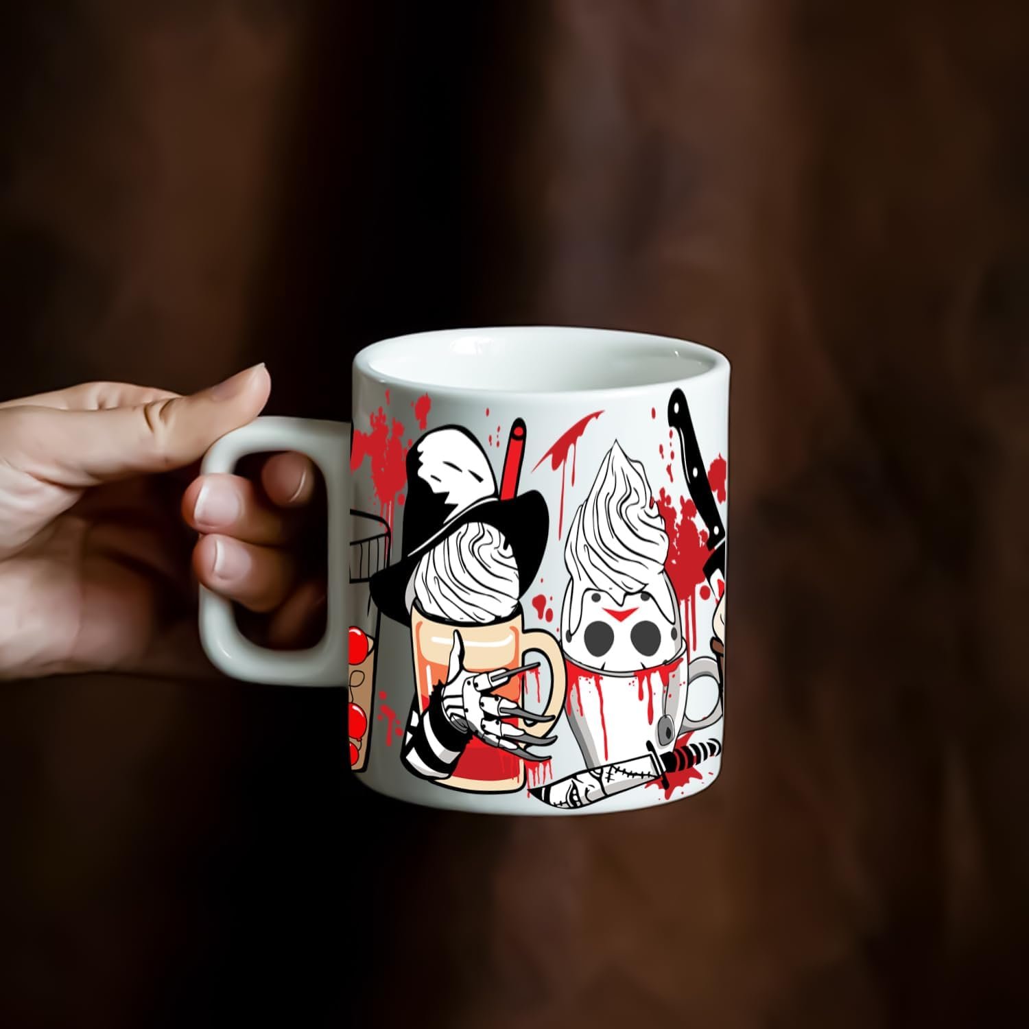 Halloween Theme of Horror Movie Characters UV DTF Cup Wrap Terrible Cartoon Pattern Rub on Transfers Sticker for Crafting DIY