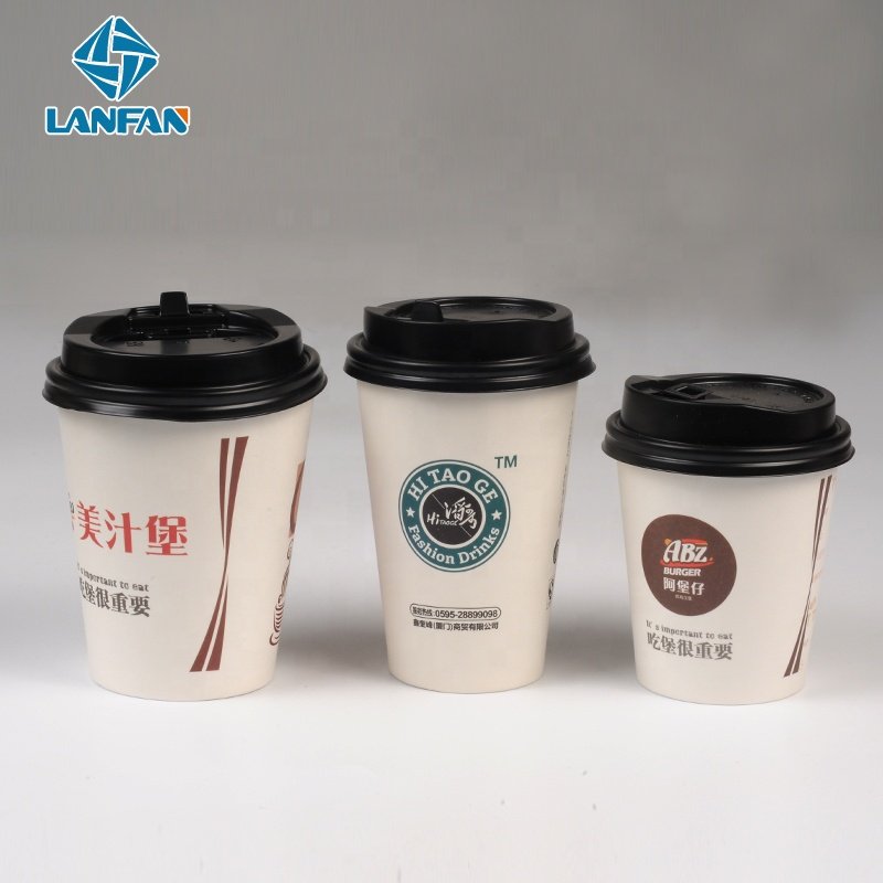 stickers custom Disposable Coffee and Tea Cup Printed Environmentally Friendly Material Embossed Beverage Cup