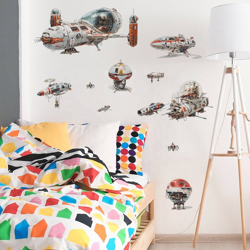 High quality airship aircraft stickers 3d self-adhesive waterproof wall stickekrs for home decor living room kids room