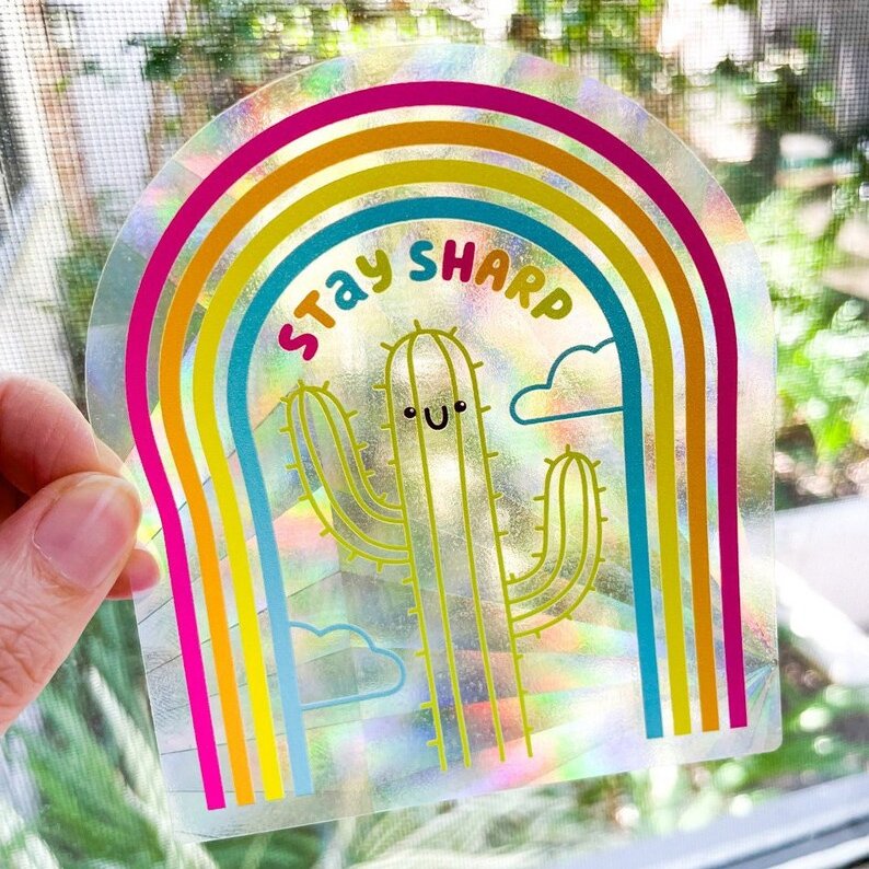 Personalized print suncatcher sticker for windows Rainbow maker window decal prism sun catcher sticker