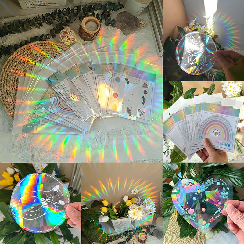 Personalized print suncatcher sticker for windows Rainbow maker window decal prism sun catcher sticker