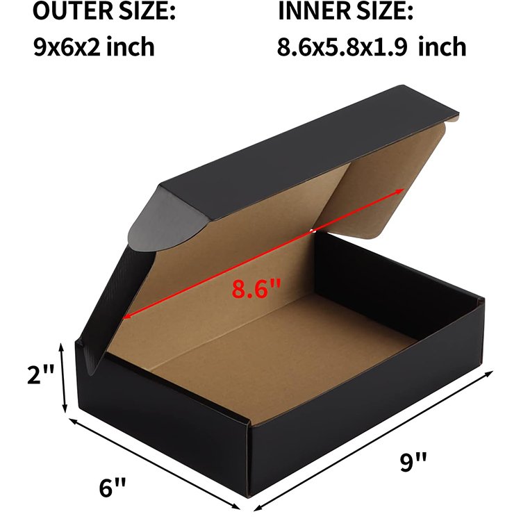 shipping boxes custom logo paper corrugated folding black shipping shoe mailer gift box small packaging paper box