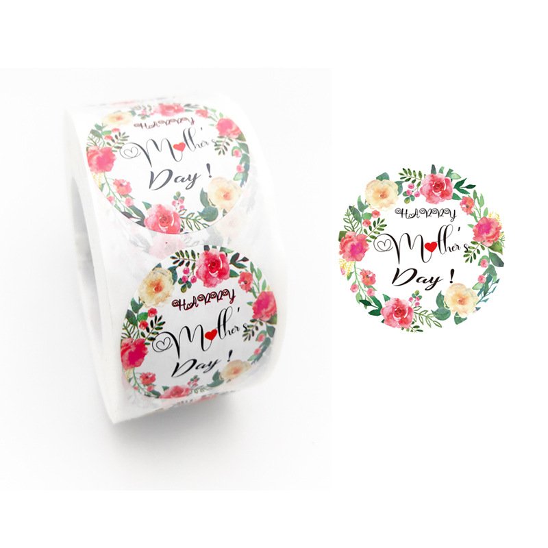 Custom cake merchant flower shop special packaging bag seal sticker thank you text color printing sticker paper