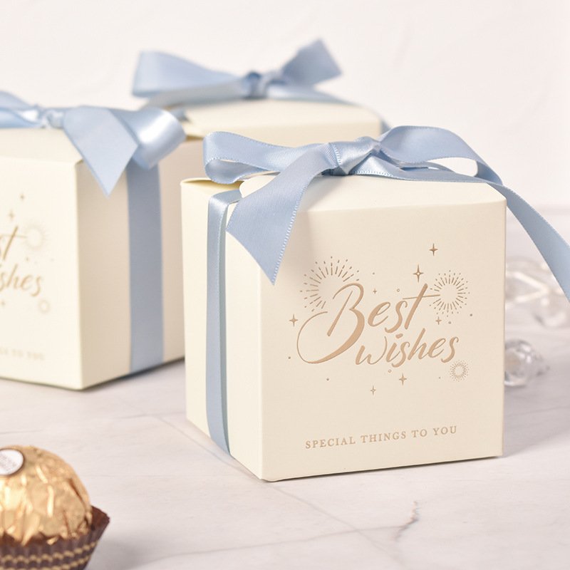 Luxury Wholesale Design Candy Boxes Wedding Favors Gift Paper Packaging Box Candy Boxes with Ribbon