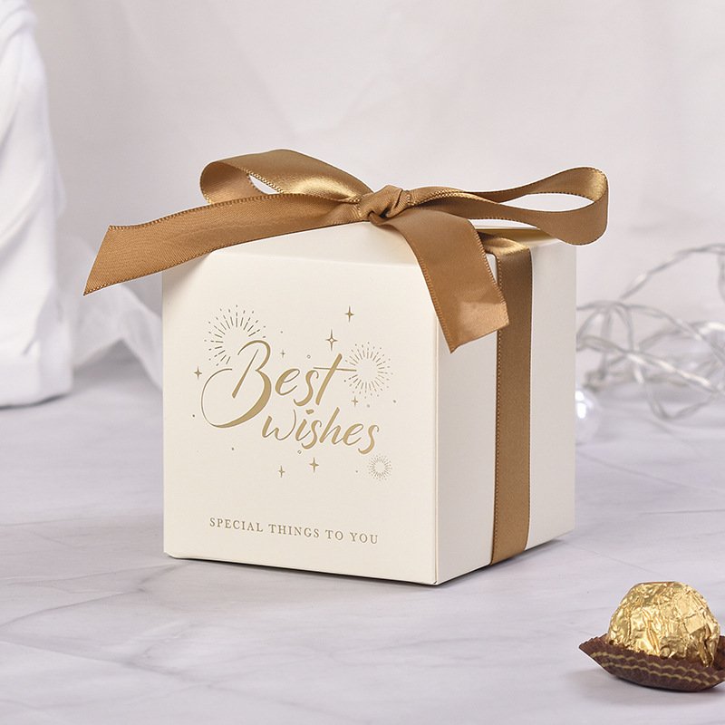 Luxury Wholesale Design Candy Boxes Wedding Favors Gift Paper Packaging Box Candy Boxes with Ribbon