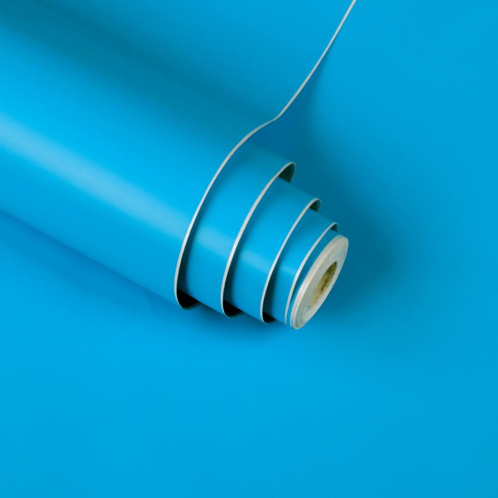 Jinyi 5561 Bright Blue Solid Plain Color Self Adhesive Contact Paper Wall Furniture Kids Hand Craft Sticker