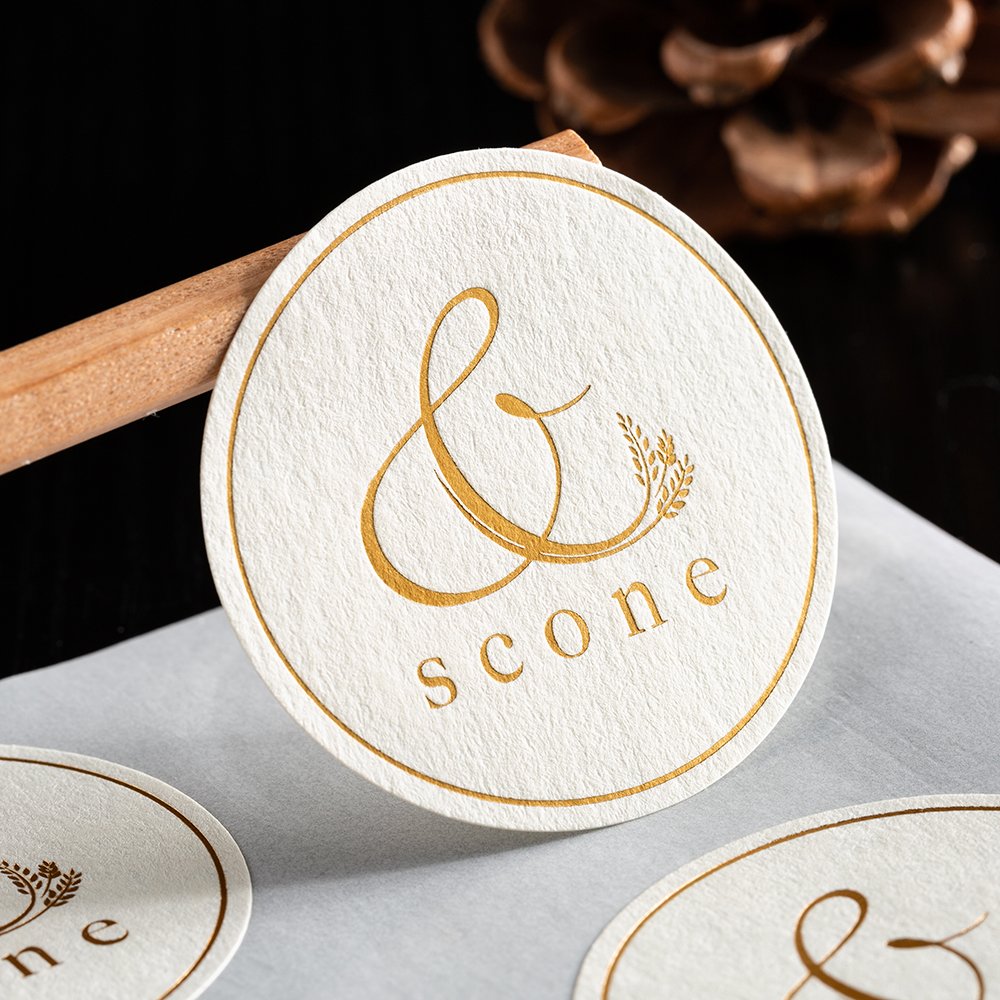 Wholesale custom logo printing paper foil stamping sticker perfume packaging sealing stickers