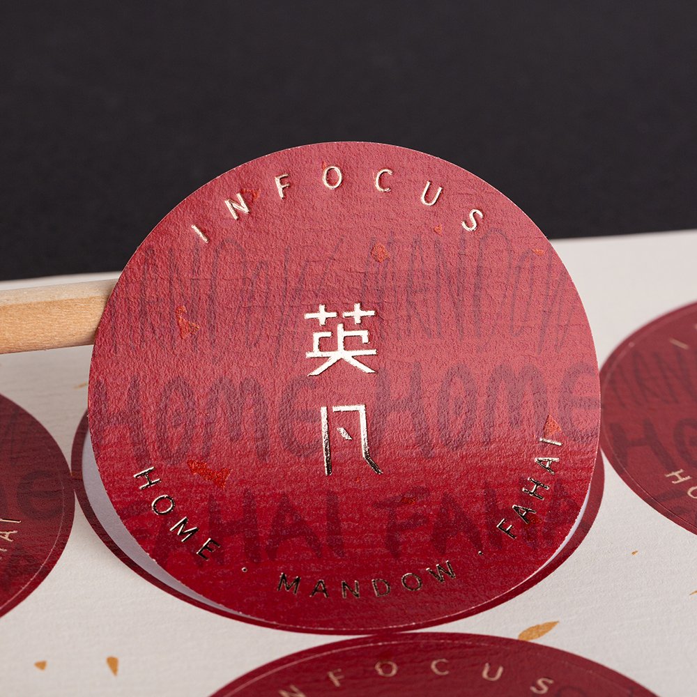Wholesale custom logo printing paper foil stamping sticker perfume packaging sealing stickers