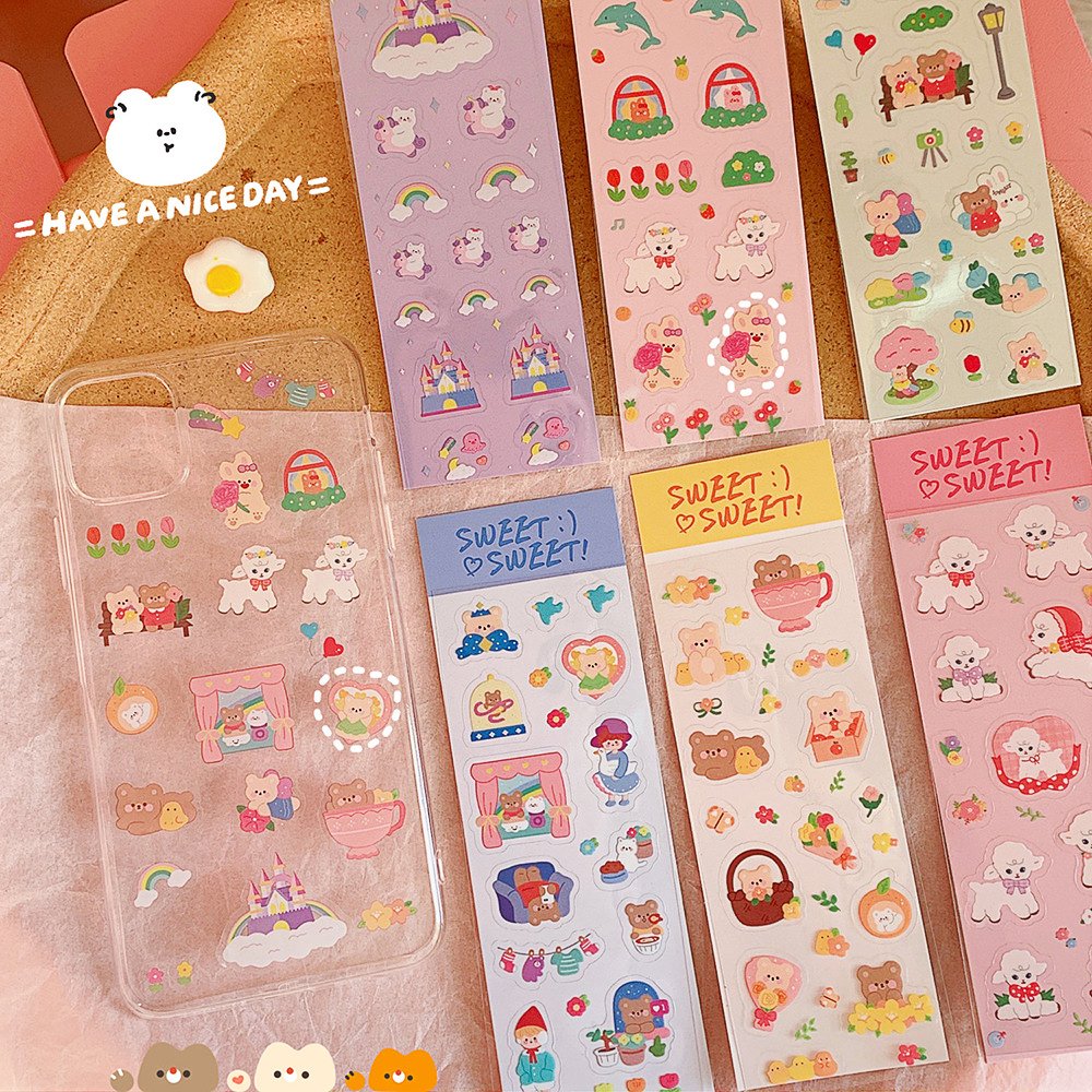 Custom A4 A5 A6 Decorative pink kawaii Stickers Personalized cute Sticker Sheets Kiss Cut Sticker Sheet Printing