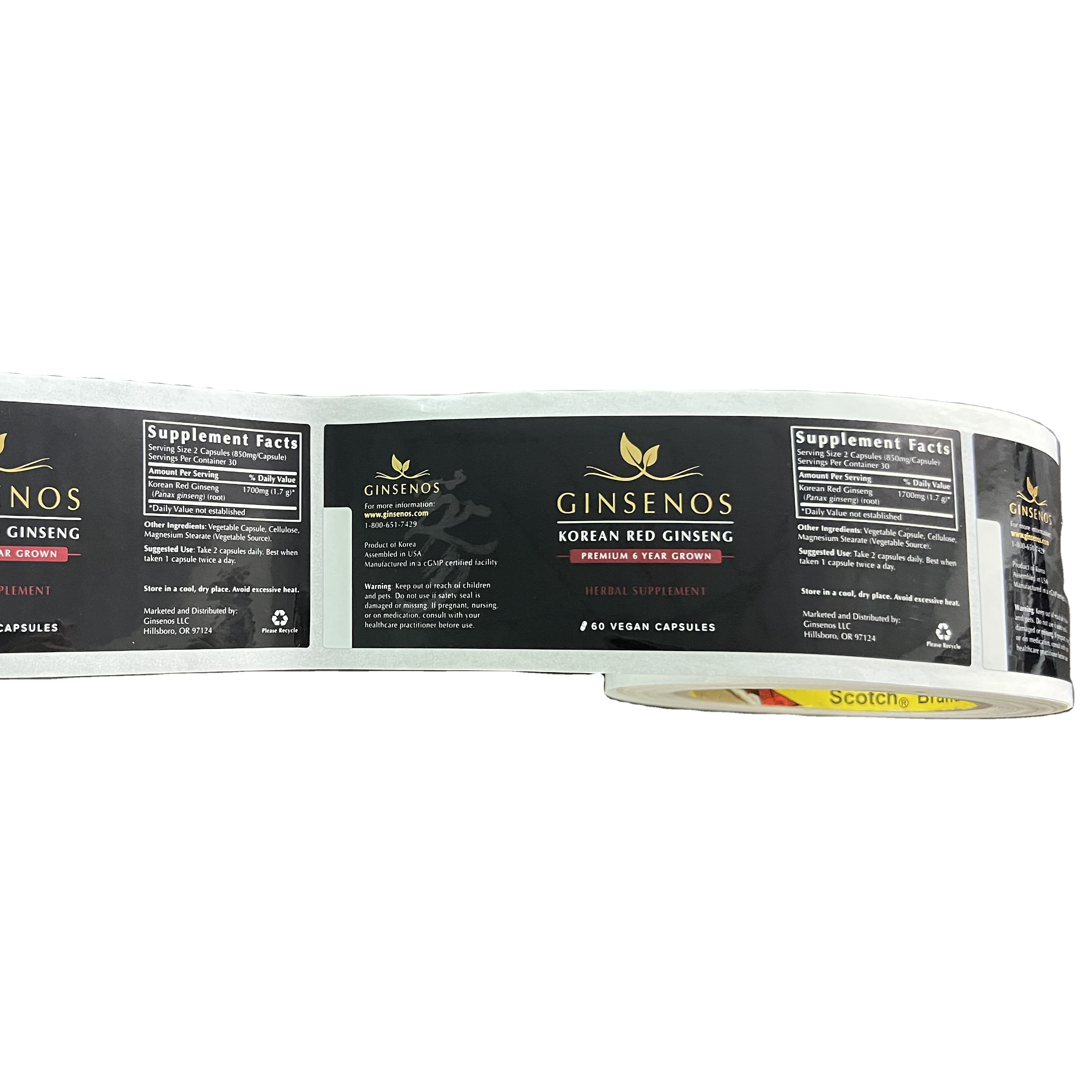 Custom Gold Label Vinyl Sticker Label Logo Design Printing Adhesive Stickers Labels