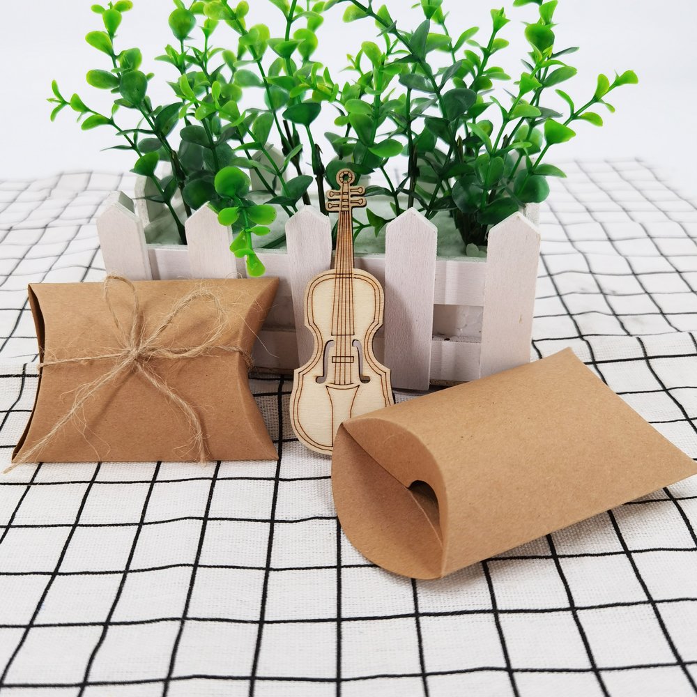 Competitive Free Decorative Rope Wholesale Price Custom Decoration Paper Rectangle Gift Kraft Pillow Box Packaging