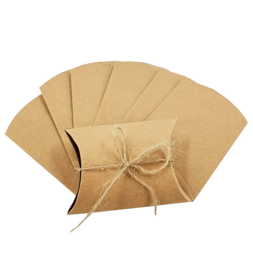 Competitive Free Decorative Rope Wholesale Price Custom Decoration Paper Rectangle Gift Kraft Pillow Box Packaging