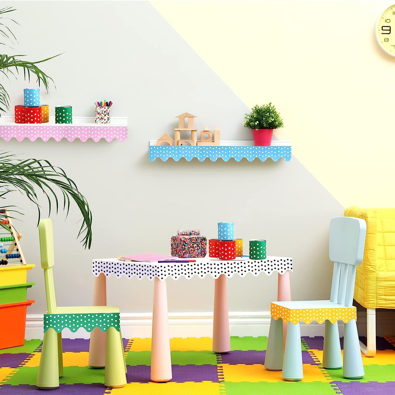 Custom Scalloped Bulletin Board Borders Multicolor Classroom Borders for Bulletin Board Border Rainbow Boarder Trim