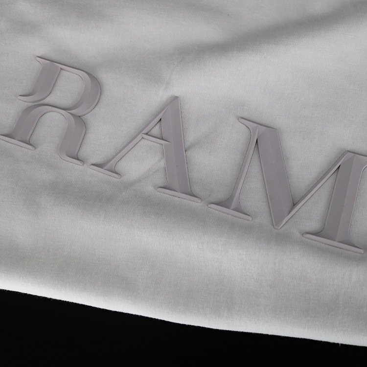 Custom Raised 3D Silicone Curved Clothes Logo Heat Transfer Sticker Clothing Labels Iron On Heat Transfer Patches for Hoodies