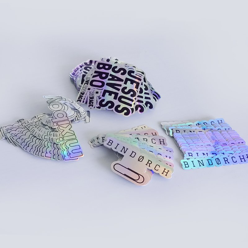 Custom Vibrant holographic Laser creative color storm Rainbow iridescent Waterproof Multicolored Motivational Stickers