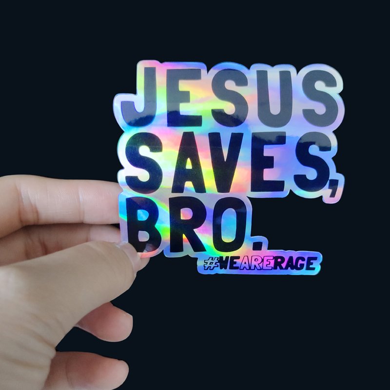 Custom Vibrant holographic Laser creative color storm Rainbow iridescent Waterproof Multicolored Motivational Stickers