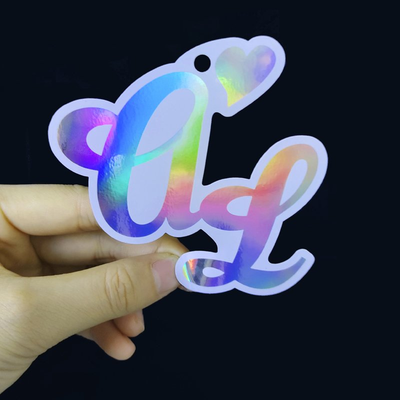 Custom Vibrant holographic Laser creative color storm Rainbow iridescent Waterproof Multicolored Motivational Stickers