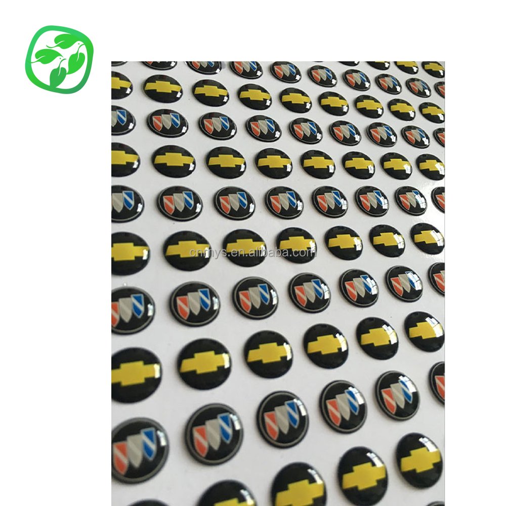 Custom Logo Strong Adhesive 3D Clear Square Epoxy Resin Dome Full Color Round Sticker