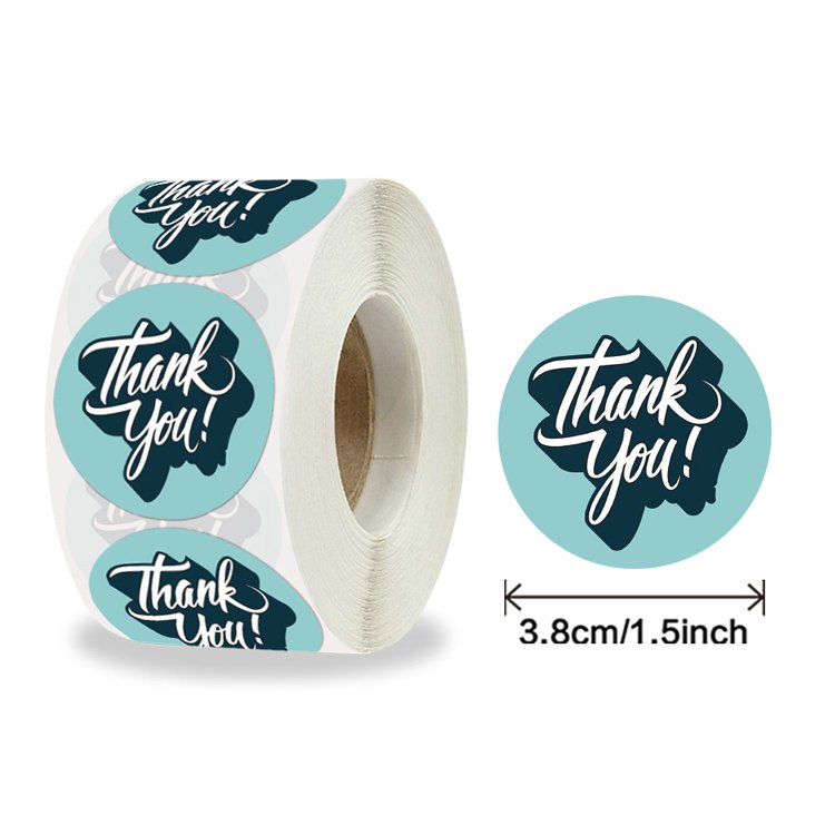 Wholesale round thank you STICKERS CRAFTS party gifts business decoration self-adhesive labels