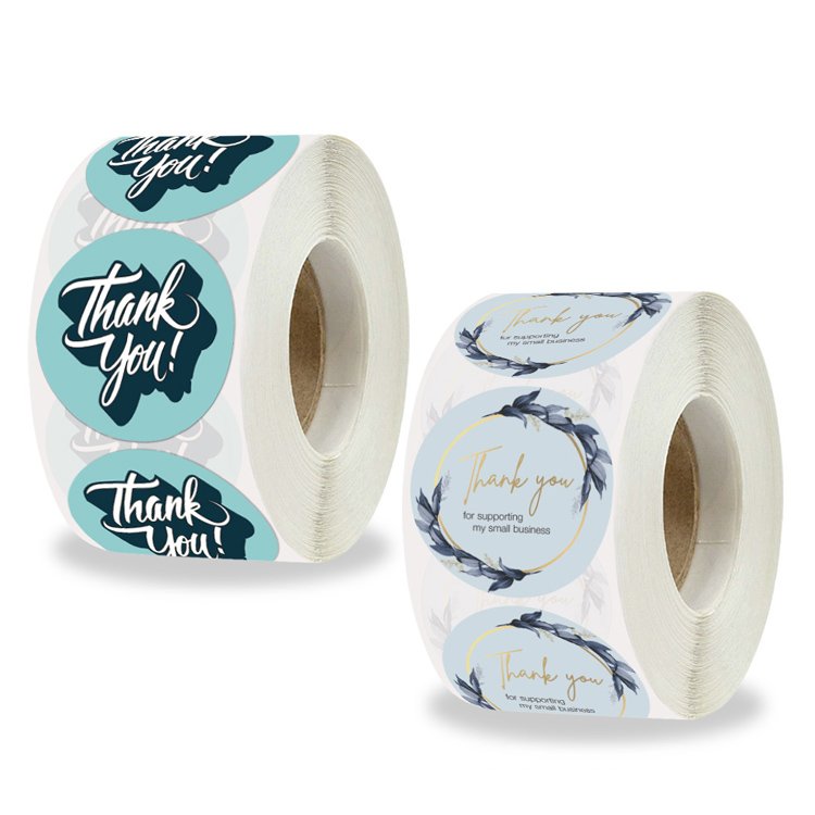 Wholesale round thank you STICKERS CRAFTS party gifts business decoration self-adhesive labels