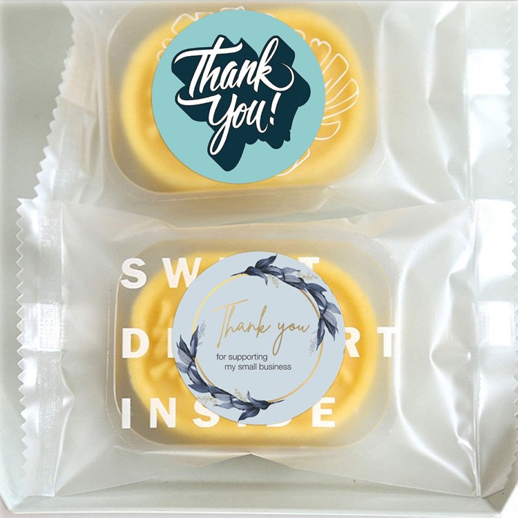 Wholesale round thank you STICKERS CRAFTS party gifts business decoration self-adhesive labels