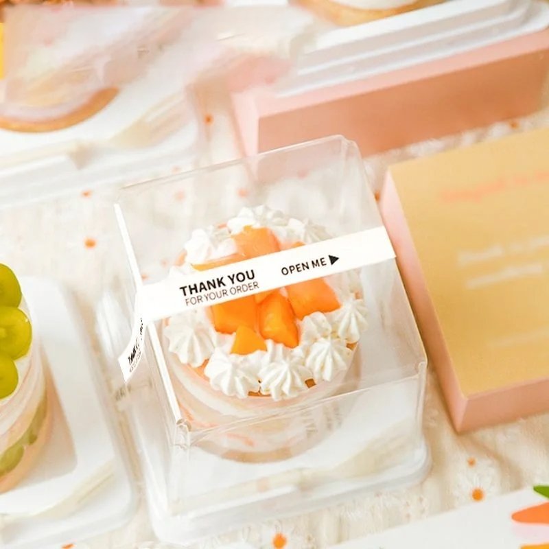 Custom Vinyl Clear Transparent Label Sticker Design For Beverage Water Cake baking Lable