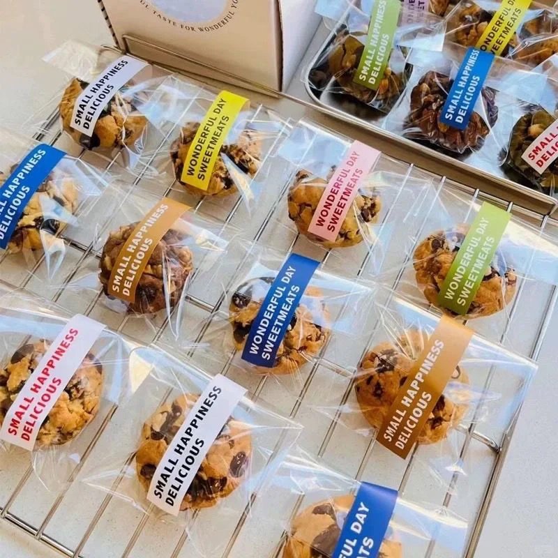 Custom Vinyl Clear Transparent Label Sticker Design For Beverage Water Cake baking Lable