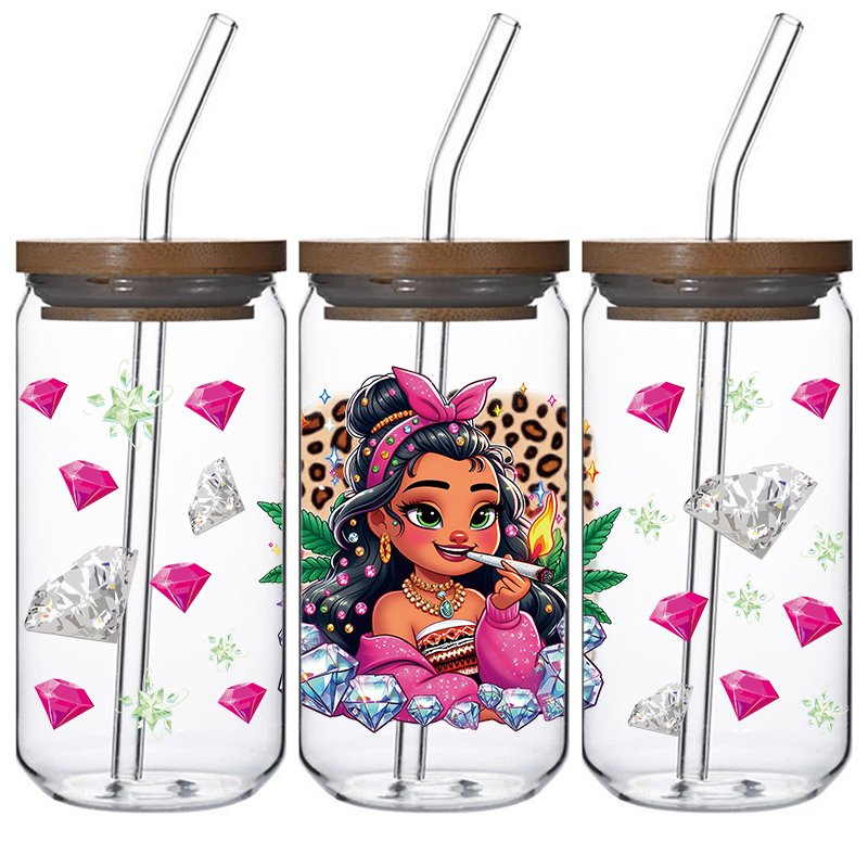 Fairy-tale style design UV DTF Cup Wraps 16oz UVDTF Transfers Film Printing Stickers Decals for 16oz cup