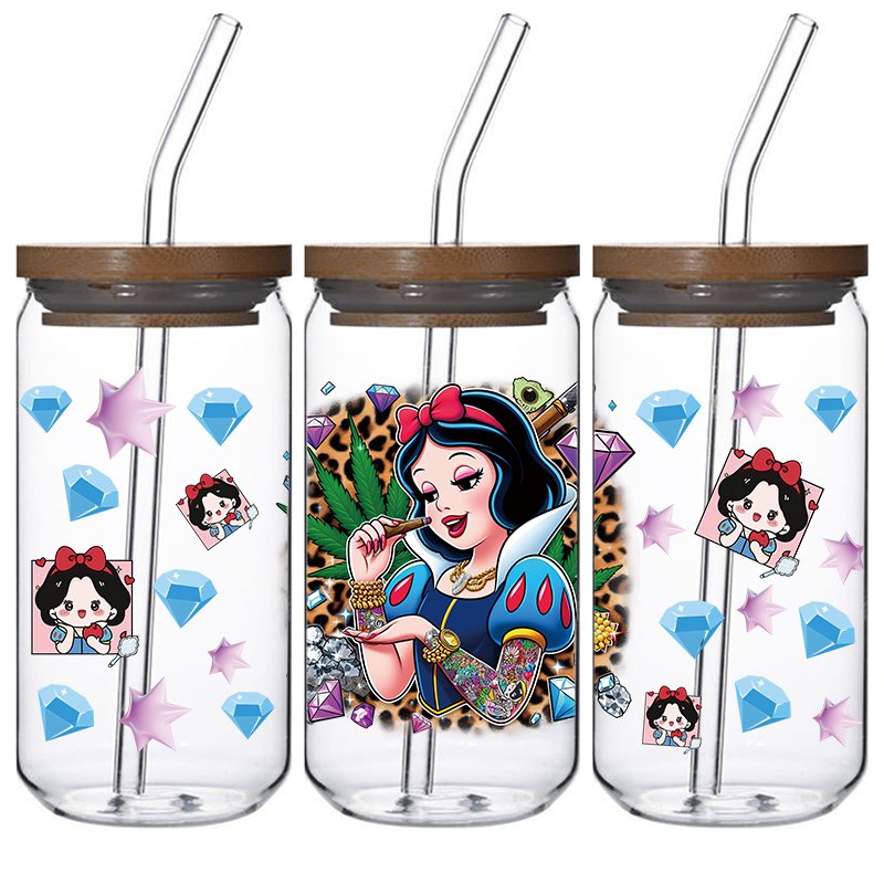 Fairy-tale style design UV DTF Cup Wraps 16oz UVDTF Transfers Film Printing Stickers Decals for 16oz cup