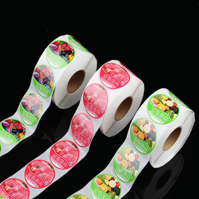 Custom christmas stickers food label sticker, circle jar product packaging wholesale price waterproof label sticker