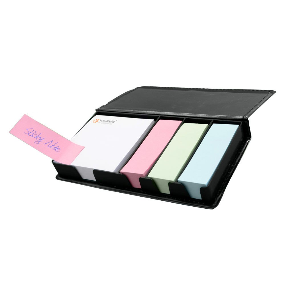 Manufacturers Wholesale Custom Office Stationery Color Sticker Combination of Sticky Not Pad PU Sticky Note Box