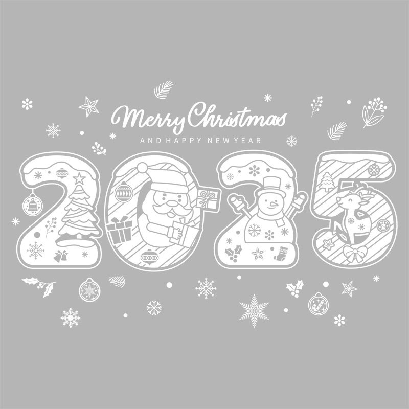 2025 Christmas Window Stickers Snowflakes Window PVC Static Cling Stickers for Christmas Window Display Decoration