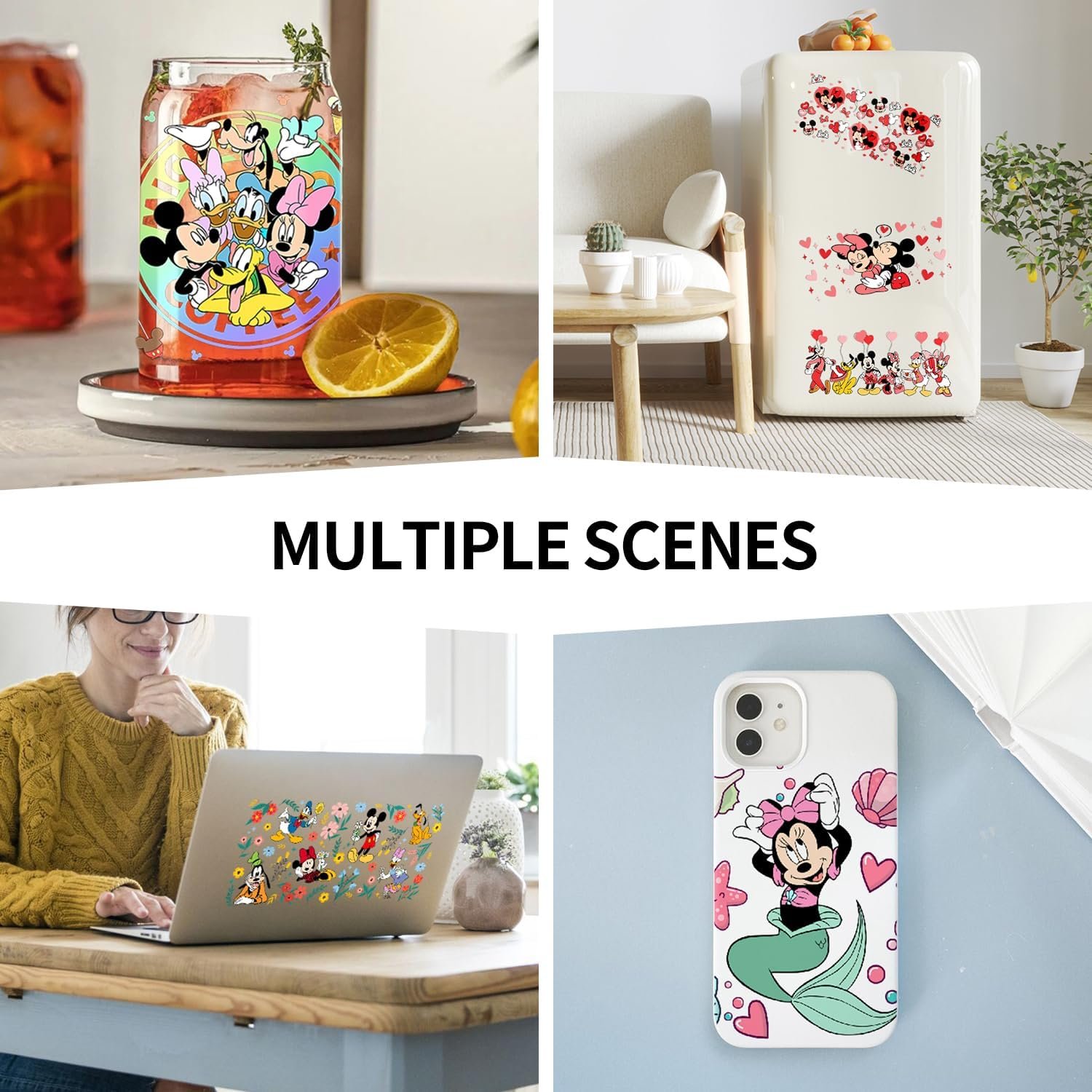Valentines Day DIY Libby Glass Waterproof Decals Mickey Minnie 3D UV DTF cup wrap Transfers stickers for 16oz cup wrap