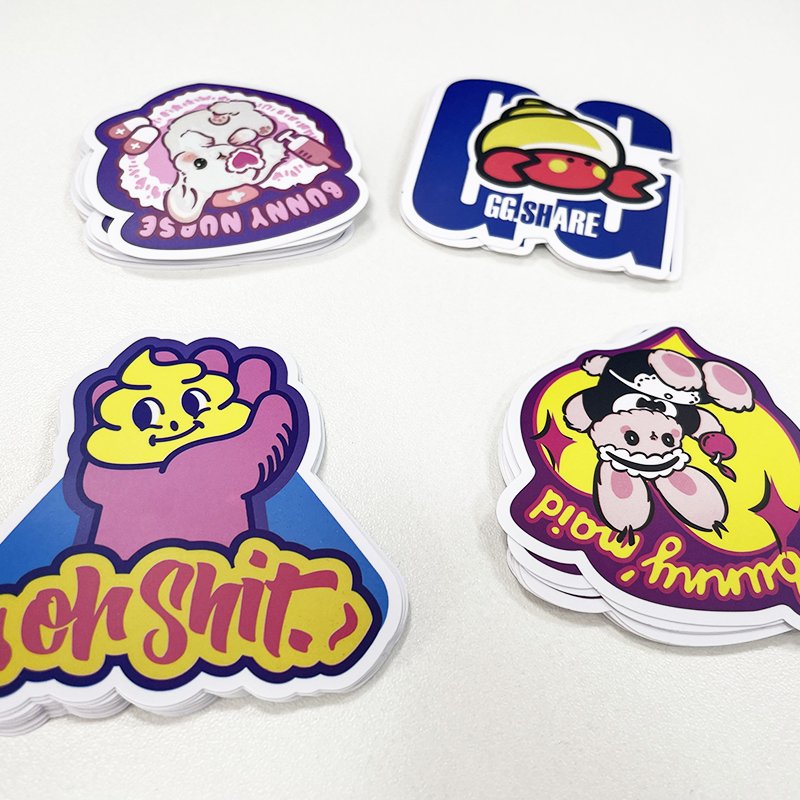 Customized Die Cut Logo Stickers Vinyl Pvc Resist Printing Cartoon Label Waterproof Self-adhesive Custom Portable Stickers