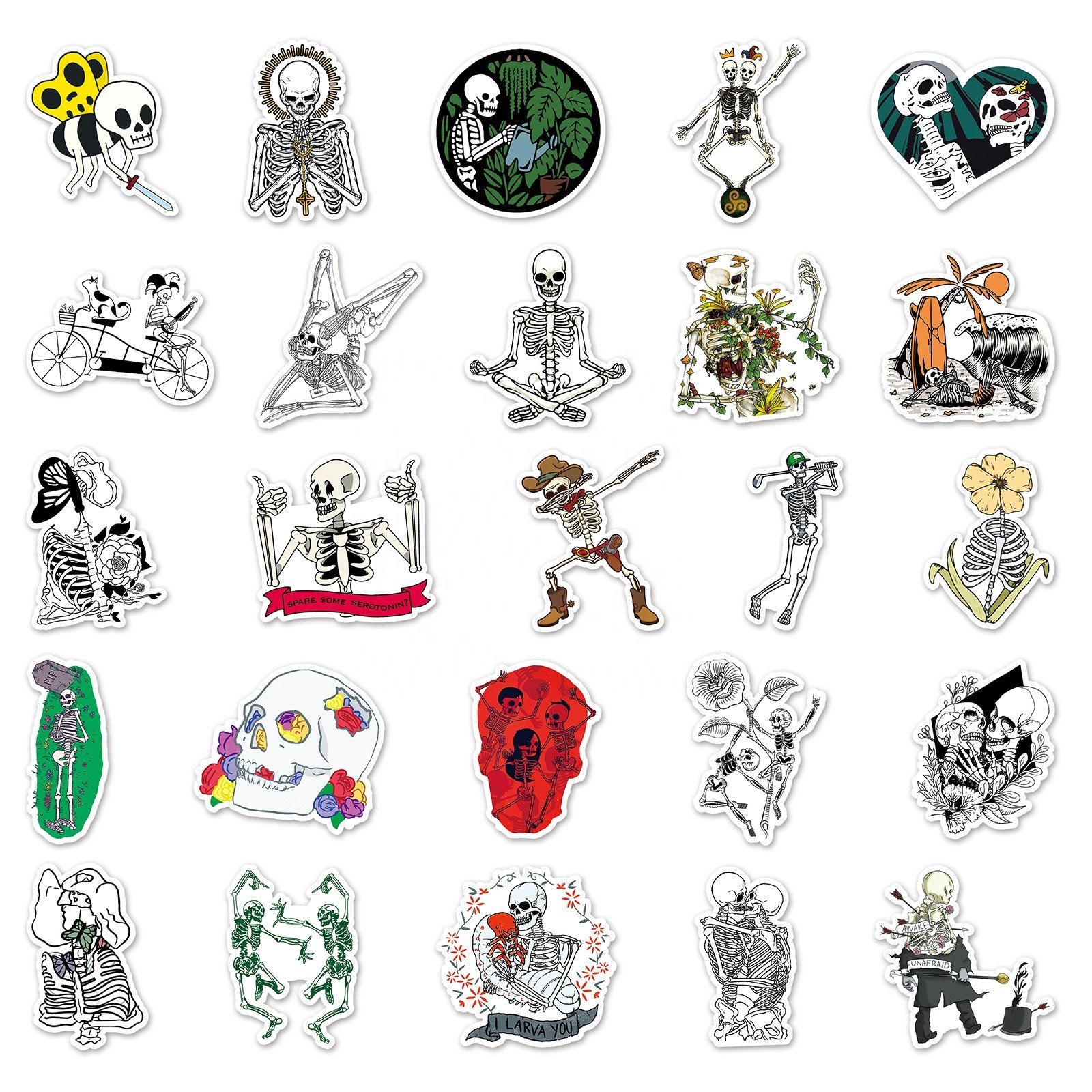 Vi-Zhaobao 50pcs die cut vinyl cute cartoon sticker pack for laptop phone suitcase waterproof decorative sticker