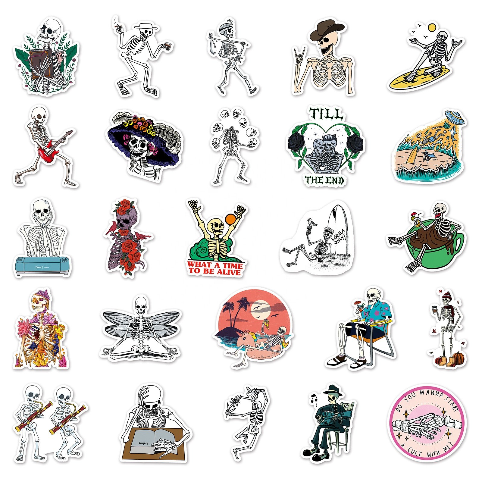 Vi-Zhaobao 50pcs die cut vinyl cute cartoon sticker pack for laptop phone suitcase waterproof decorative sticker