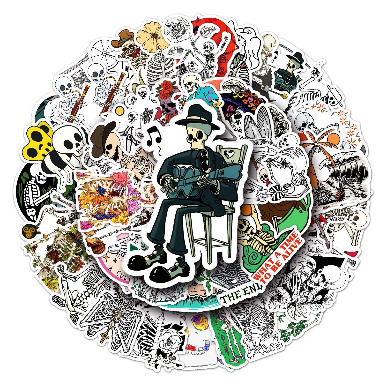 Vi-Zhaobao 50pcs die cut vinyl cute cartoon sticker pack for laptop phone suitcase waterproof decorative sticker