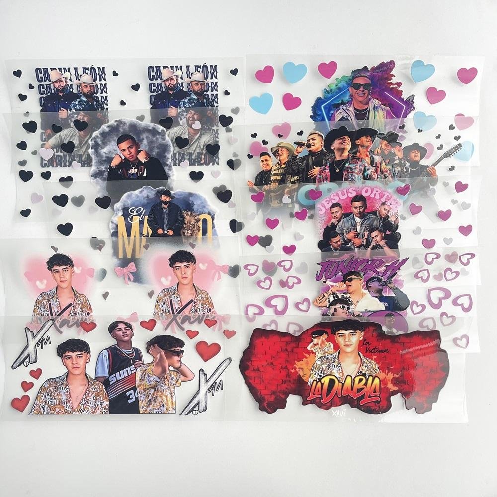 Factory Direct Supply Custom UVDTF Waterproof Sticker Karol G bichota season Devil Angel cupid UV DTF 16oz Cup Wrap Transfers