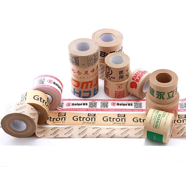custom logo gummed paper packing tape mailer box sealing tape beverage bottle cup sticker label cake kraft paper packaging tape
