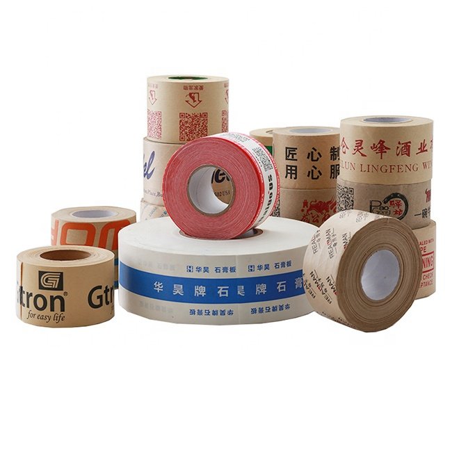custom logo gummed paper packing tape mailer box sealing tape beverage bottle cup sticker label cake kraft paper packaging tape