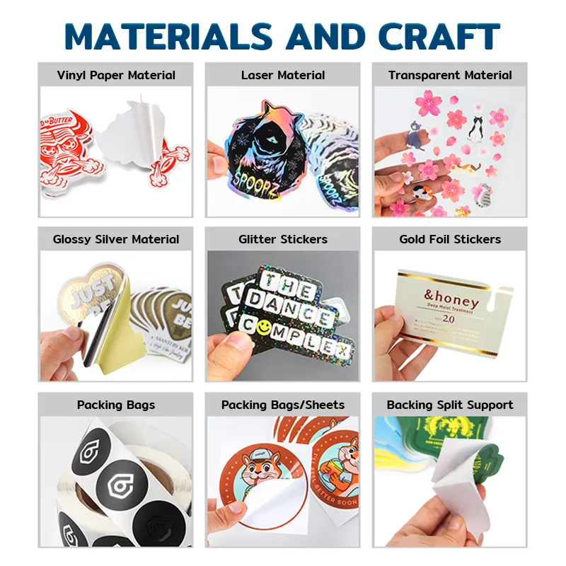 Custom Hologram Die-Cut Stickers Holographic Vinyl Gift Bag Transparent Waterproof Labels Packaging Logo Label Sticker