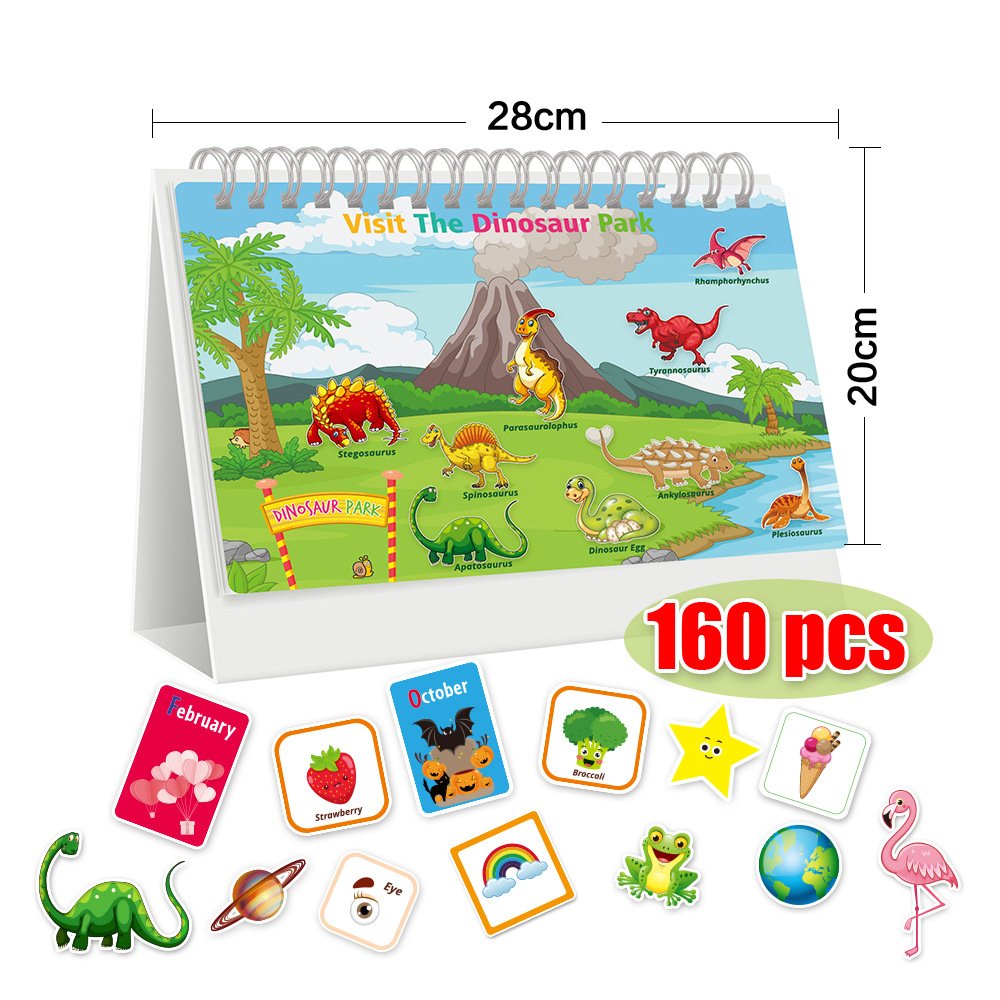 160 pcs My Preschool Busy Book Repeated Sticker Book Early Childhood Education Leafing Book for Children