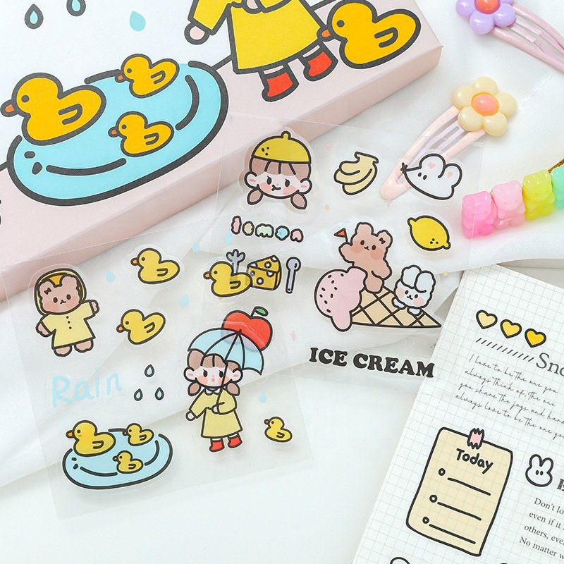 Custom PVC waterproof cartoon stickers sheet cute anime stickers laptop stationary stickers scrapbooking decorative vinyl labels