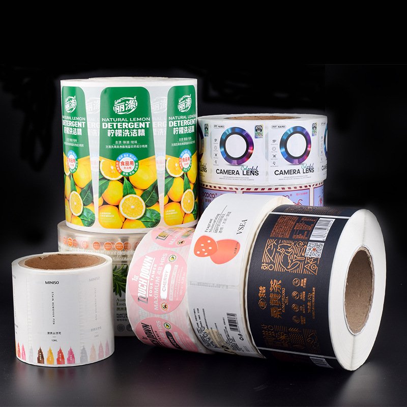 custom double printed logo brand labels for packing customized paper waterproof adhesive stickers for bottle