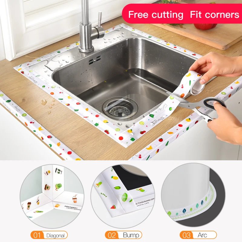 Waterproof Self-Adhesive Sealing Tape Used for Kitchen Sink,Toilet, Bathroom Bathtub Caulk Tape,Bathroom Corner Caulking Tape