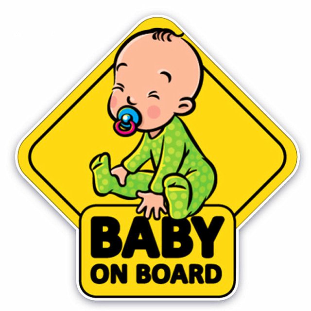 UV Proof Adhesive Baby On Board Warning Individual Die Cut Logo Stickers Bumper Sticker PVC Custom Printing Car Stickers