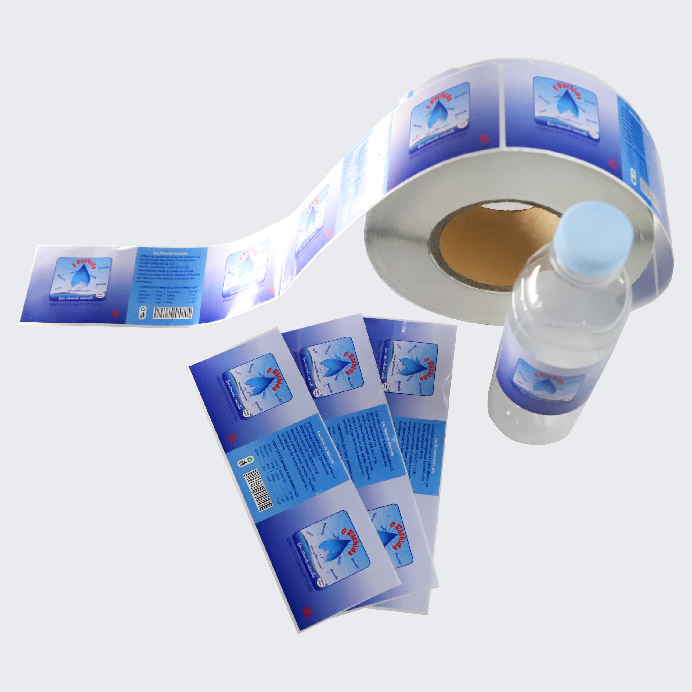 Custom logo printing adhesive water bottle label sticker for water bottle